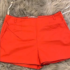 High waisted scalloped shorts